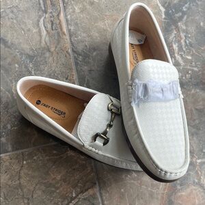 Men's White Slip-On Dress Loafers